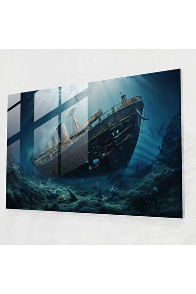 PaintedAnarchy Titanic Glass Print - Titanic, Glass Art, Modern Art, Debris