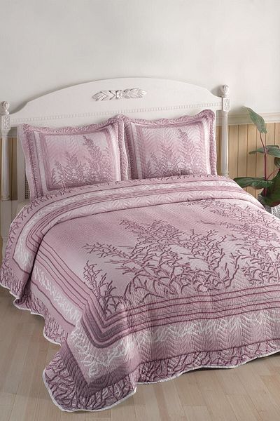 Örtüm Eylül Powder Double Quilted Bedspread