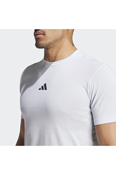 adidas Ανδρικό λευκό μπλουζάκι με στρογγυλή λαιμόκοψη - Λογότυπο προπόνησης