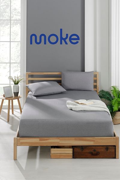 moke e ticaret قماش Akfil - طقم ملاءة سرير مطاطية ومبطنة