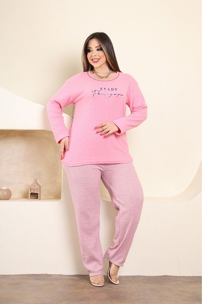 Mios Moda Winter long Sleeve large Size Interlock Women's Pajamas Set
