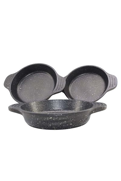 Shn Home Sahra 3-Piece Cast Iron Granite Sahan Set - 16-18-20 cm