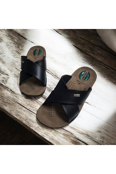 GokceKundura06 Daily Reinforced Heel Spur - Cross Home and Outdoor Slippers