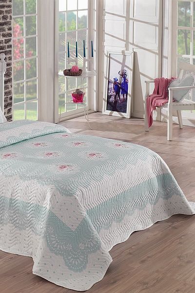 Örtüm Clara Blue Single Quilted Bedspread