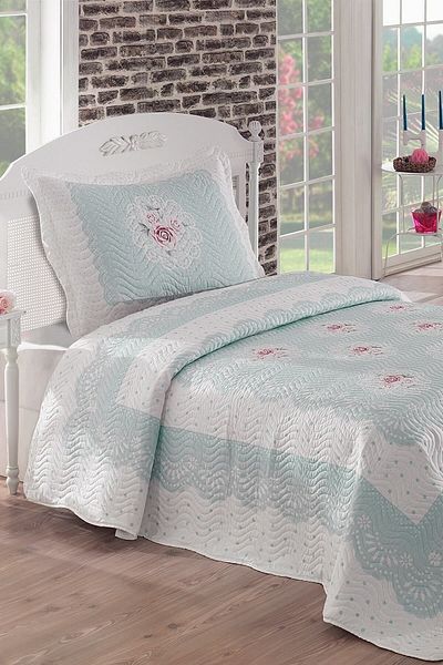 Örtüm Clara Blue Single Quilted Bedspread