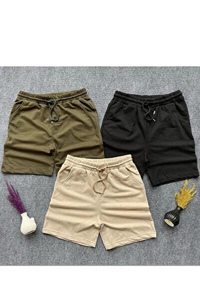 Karatopak Μαύρο μπεζ χακί Unisex σορτς 3 τεμαχίων