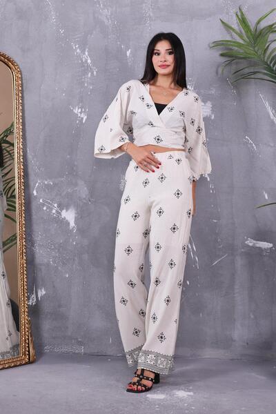 ZEYWEAR Double Breasted Linen Set