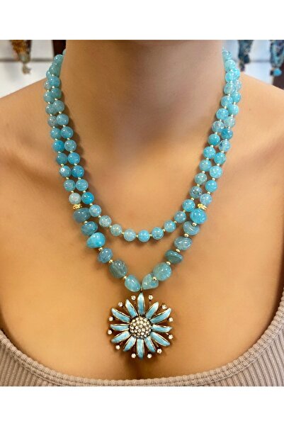 Takkı by Handan Mavi Akik Taşı Tasarım Kolye