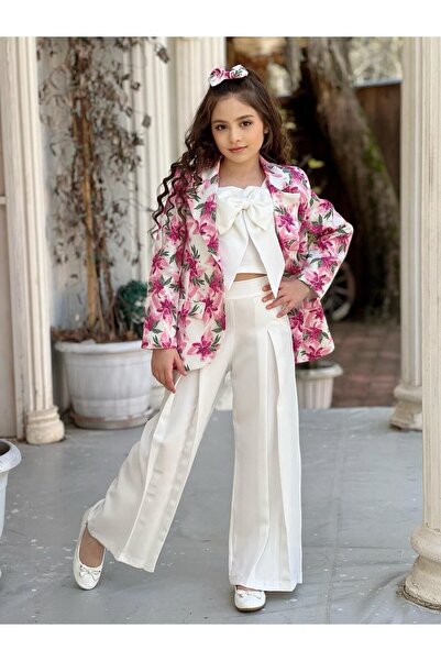 By Feyza Kids Collection Kız Çocuk Ceketli Bayramlık Set