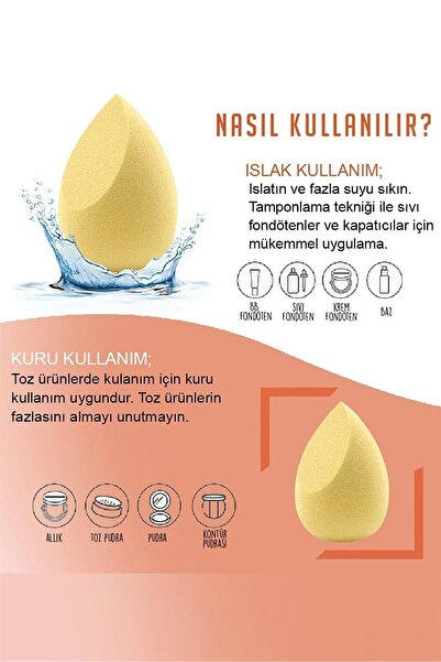 kozmokalite 4'lü Kutulu Yumuşak Makyaj Süngeri Fondöten , Pudra , Kapatıcı Uygulama Seti