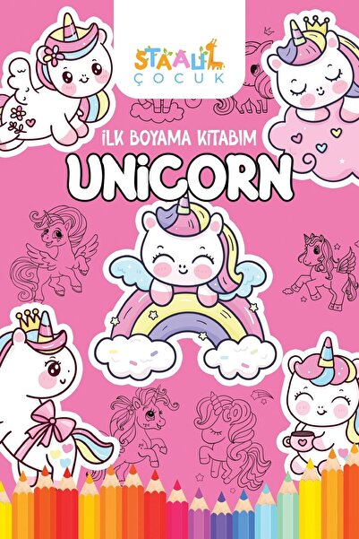 STAAU Çocuk Ilk Boyama Kitabım - Unicorn (BÜYÜK RESİMLİ BOYAMA KİTABI)