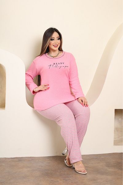 Mios Moda Winter long Sleeve large Size Interlock Women's Pajamas Set