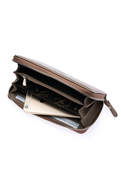 CüzCan Унісекс Західний Поло Пісочний Колір Зубчаста Застібка Справжня Шкіра Гаманець Ручна Сумка