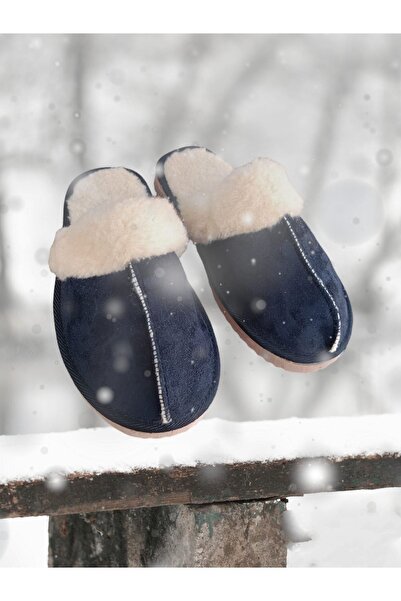 İpek Women's Colorful Plush Fluffy Non-Slip Sole Home Office Furry Slippers