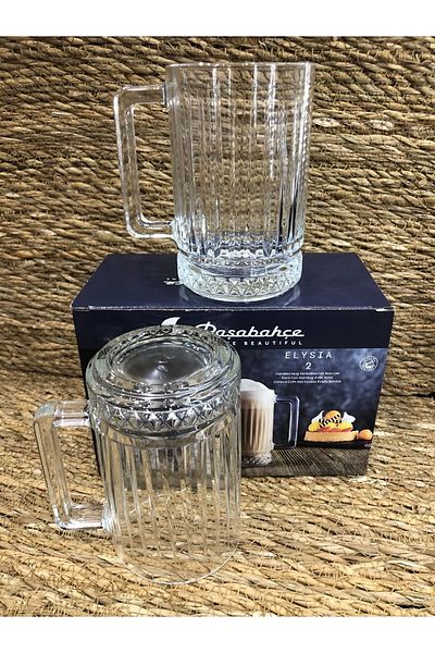 Paşabahçe elysıa 2-piece glass/mug with handle (310 cc)