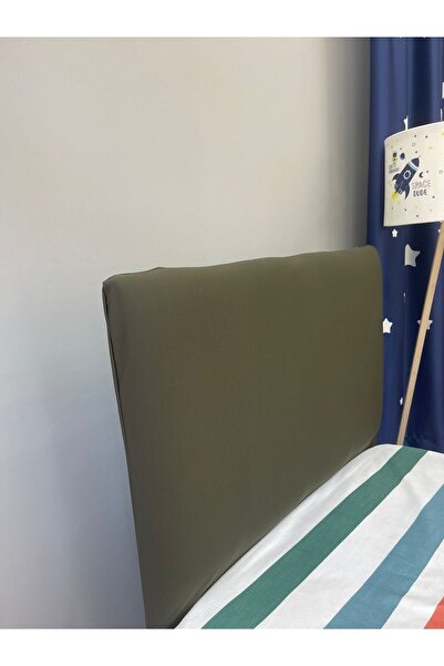 CİCİ ODAM Baza Yatak Başlık Kılıfı Düz Renk Haki Yeşil
