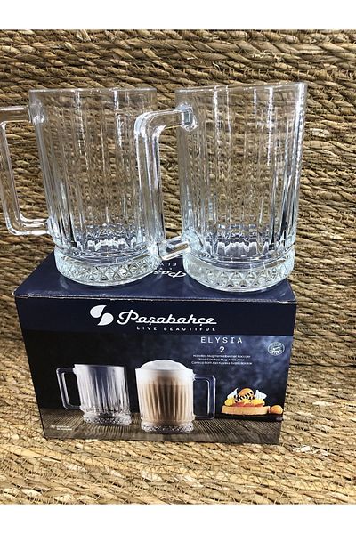 Paşabahçe elysıa 2-piece glass/mug with handle (310 cc)