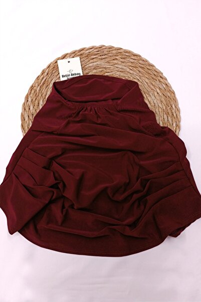 Betül Akbay Βουργουνδία Βαμβακερή Μαρία Μοντέλο Κοριτσίστικη Πρακτική Μαντίλα