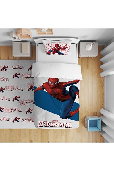 CİCİ ODAM Çocuk Yatak Örtüsü HEDİYE Yastık Kılıfı Örümcek Ağı Spiderman