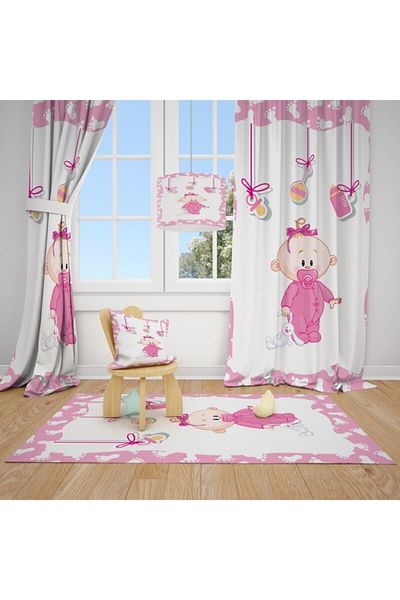 CİCİ ODAM 2 Wings Cute Baby Feeding Bottle Toy Kids Baby Room Curtain Backdrop Curtain