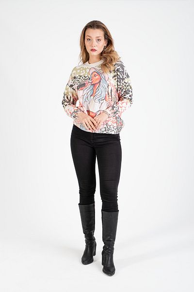 Hatun Atila Hanorac cu gât de bicicletă cu model HatunAtila - 4872-2