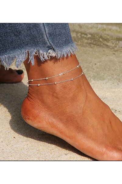 BY DİLEK ÇETİN ACCESSORY خلخال صغير مطلي بالفضة