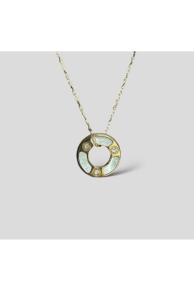 Atelier by Ece Rose Non-Tarnish Steel Round Pearlescent Necklace