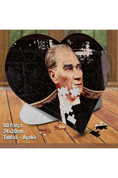 Genel Markalar Asil Hobi Kalpli Mavi Gözlü Gazi Mustafa Kemal Atatürk Puzzle Fotoğraf Baskılı 80 Parça Yapboz