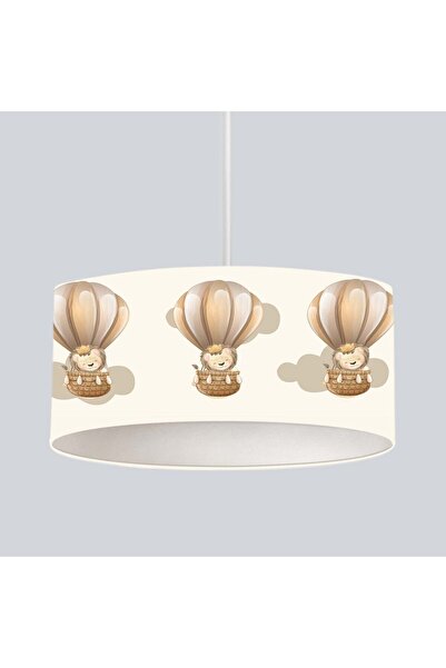 CİCİ ODAM Çocuk Bebek Odası Sarkıt Avize Bulutlu Uçan Balon Sevimli Aslan