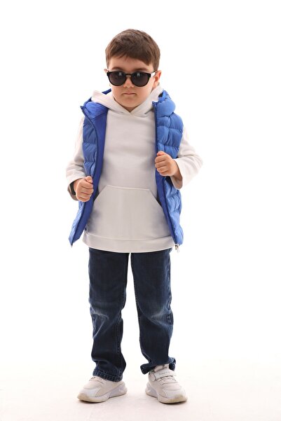 ÖNDER MODA Vestă pufă cu glugă pentru fetiță