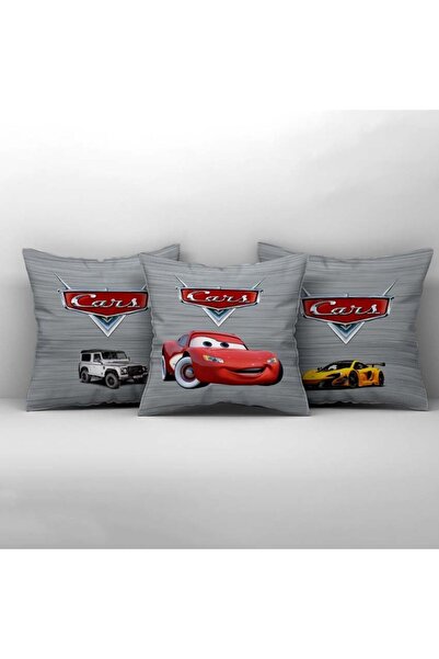 CİCİ ODAM Çocuk Bebek Odası Kırlent Kılıfı Arabalı Şimşek Mcqueen