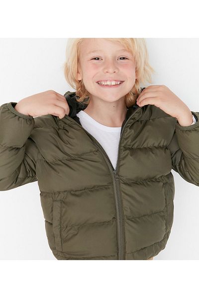 ÖNDER MODA Boy's PuffeR Jacket - WateR and WindpRoof, Hooded, _khaki