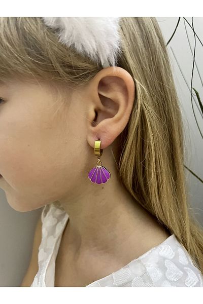 1PARÇAMAVİ Mermaid mermarid steel children's earrings - hook earrings