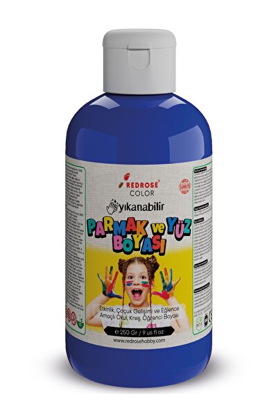 Red Rose Mavi Parmak Boyası 250gr Yıkanabilir, EN-71 Sertifikalı, Toksik İçer...