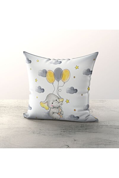 Talia Home Husă de pernă de 3 bucăți - Balon și balon elefant, pentru cameră pentru copii și bebeluși Tlakr-141