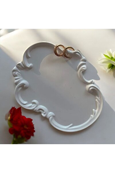 LİNECRAFT Dantel Kabartma  Şeklinde Geniş Dekoratif Tabak