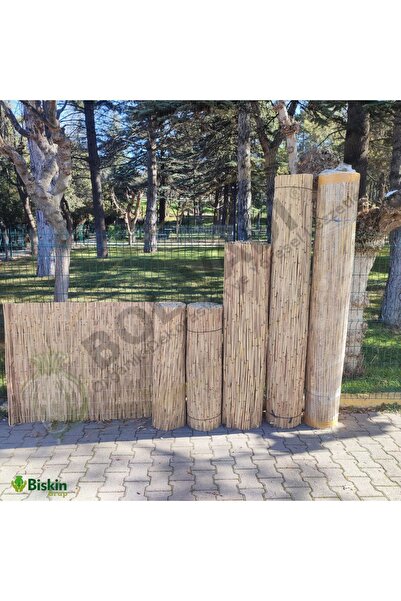 BİŞKİN 75cm X 250cm Afyonkarahisardan Misina Ipli Doğal Bambu Kamış Çit,bahçe...