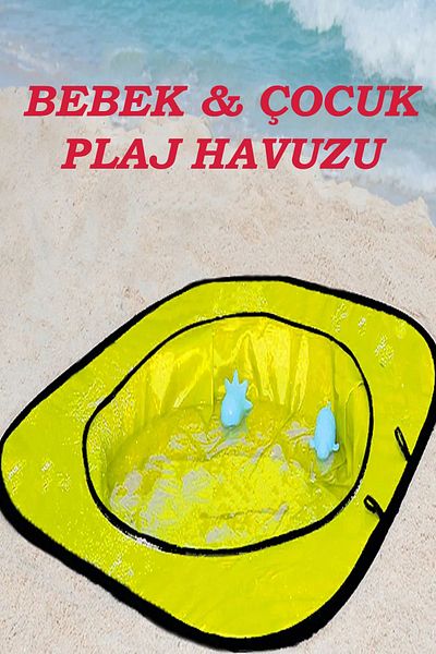 HASBY Yellow Kids Swimming and Baby Water Pool - Foldable Beach Cover
