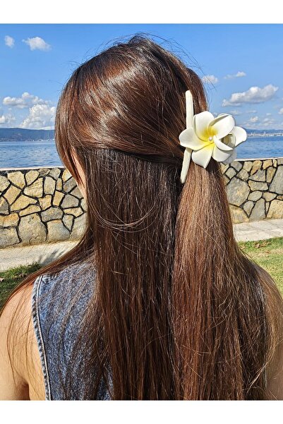 bej jewelry مشبك شعر منقوش بزهرة بلوميريا