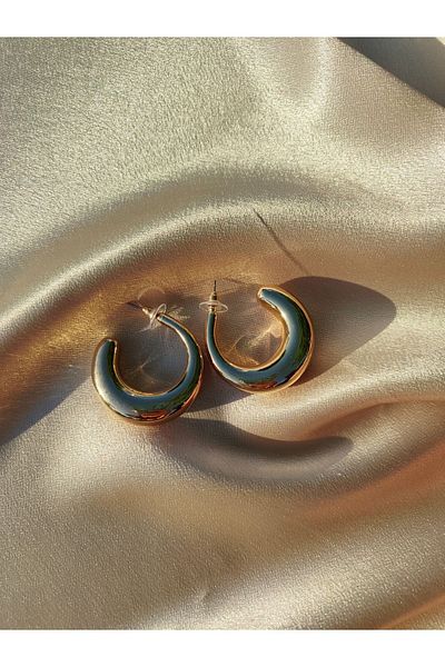bej jewelry Thick and Large Size Curved Hoop Earrings