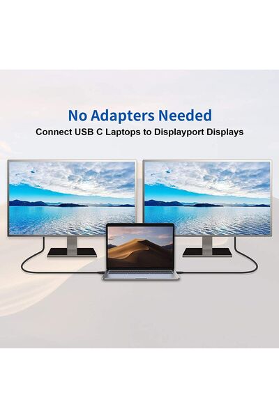 Paugge USB C to Displayport Kablo - DP 1.4, Thunderbolt 4/3, 8K60Hz, 4K144Hz , 2 Metre (CDP14B-PRO)