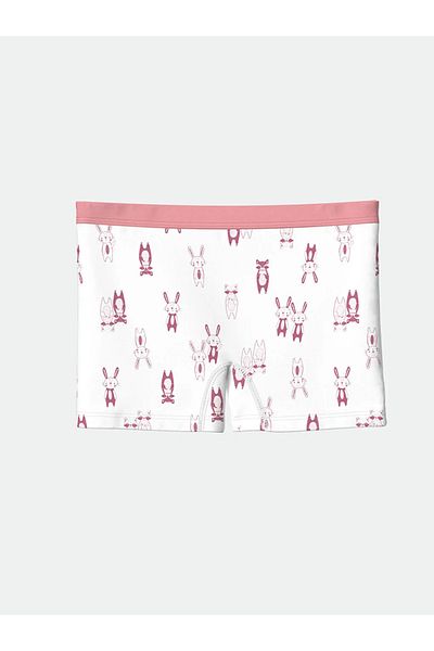 LC Waikiki Lcw Детска боксерка за момиче от 3 части с щампи в екрю