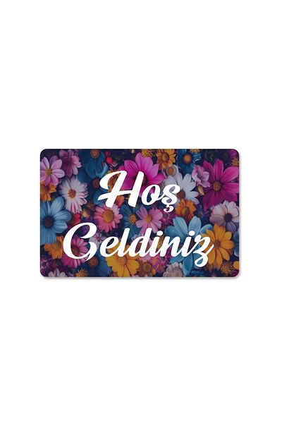 M&H Quality 3D Door Mat - Welcome Written Flower Pattern, Digital PrinteD, Washable