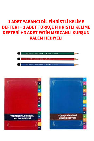 YLDZ Yabancı Dil Fihristli Kelime Defteri - Türkçe Fihristli Kelime Defteri 3...