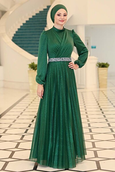 Ahunur Βραδινό φόρεμα Dilan Hijab Plus Size