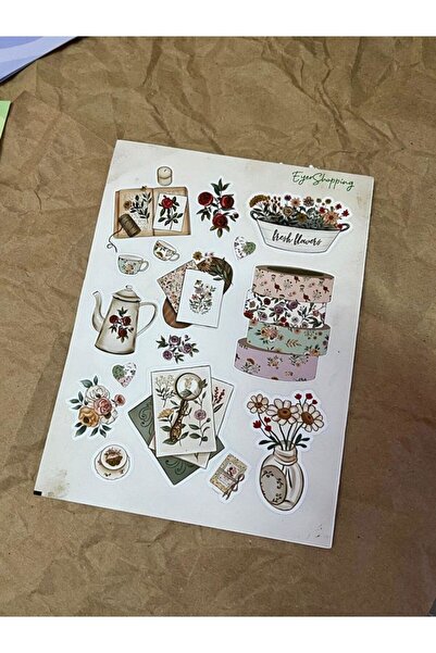 EyER Shoping Foaie de autocolante vintage pentru jurnal, format A5, cu croial...