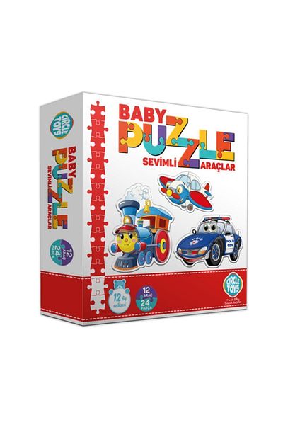 Circle Toys 12 Vehicles 24 Pieces Baby Puzzle Cute Vehicles Perception Attention Skill