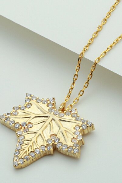 Silvano Jewelry 925 Ayar Gümüş Çınar Yaprağı Kolye