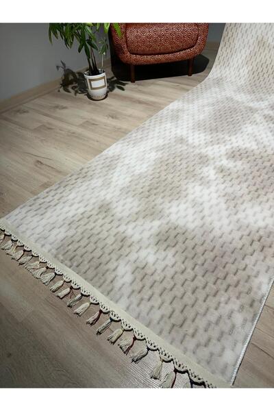 AKSU HALI Aksu Halı Prime Berlin Fildişi Kaymaz Taban Makinede Yıkanabilen Ke...