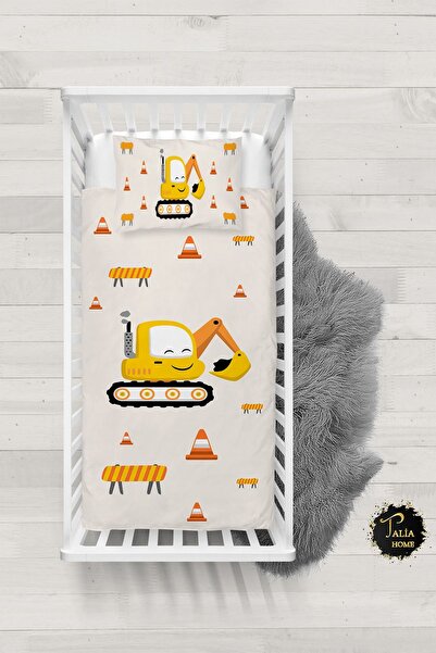 Talia Home طقم غطاء لحاف لغرفة الأطفال والرضع بنمط سيارات الأعمال اللطيفة مع ...